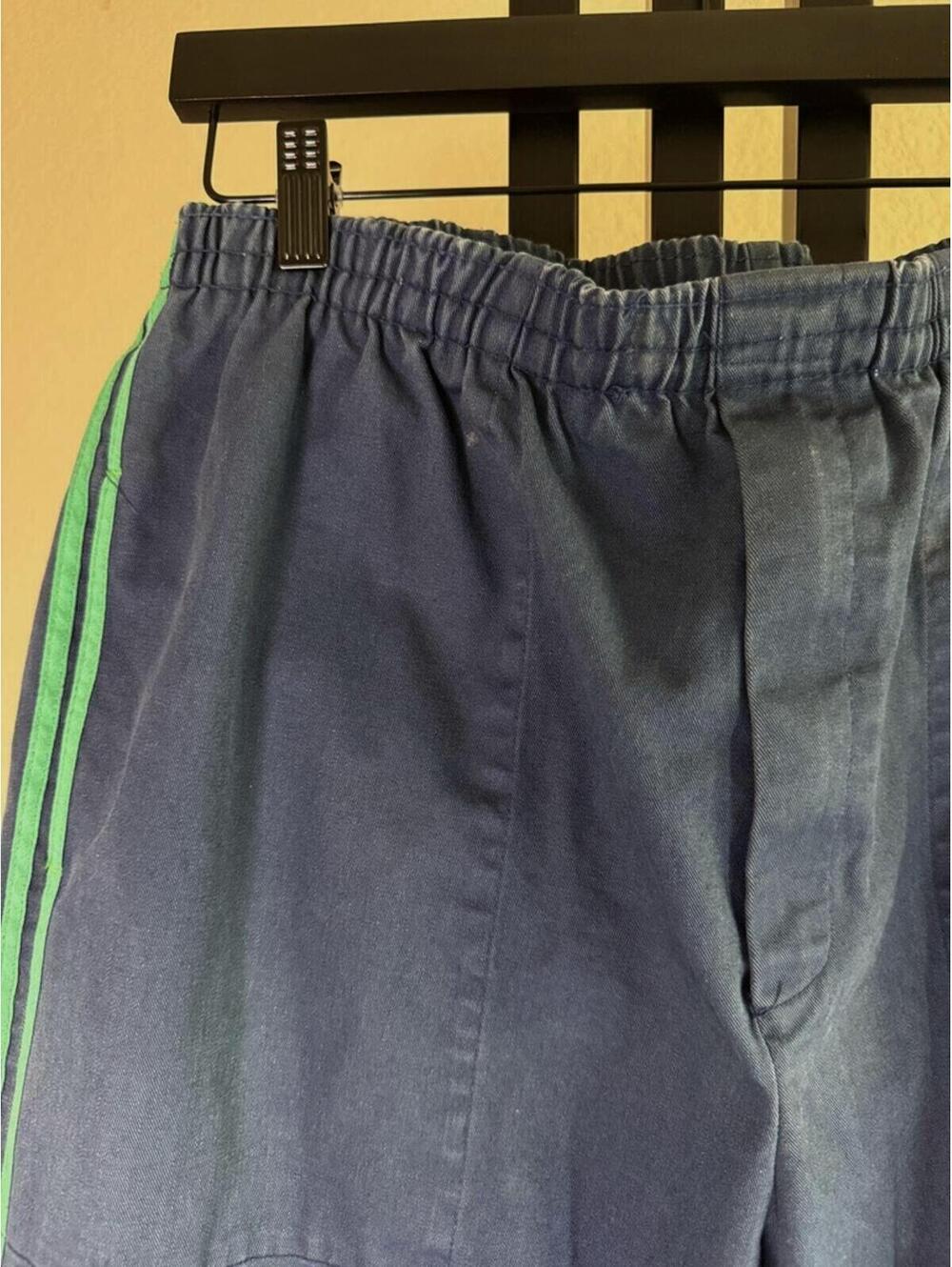 Vintage 80s Brooks Brothers Side Stripe Elastic Waist Pants Navy 34x28 - Picture 2 of 4